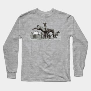 Bronco Riding cartoon Long Sleeve T-Shirt